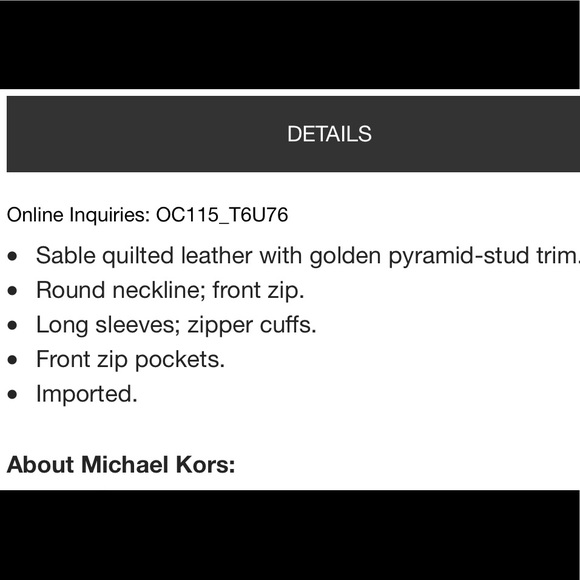 Sale⏰️Rare* MK RUNWAY Michael Kors quilted Leather jacket camel brown - Picture 7 of 7